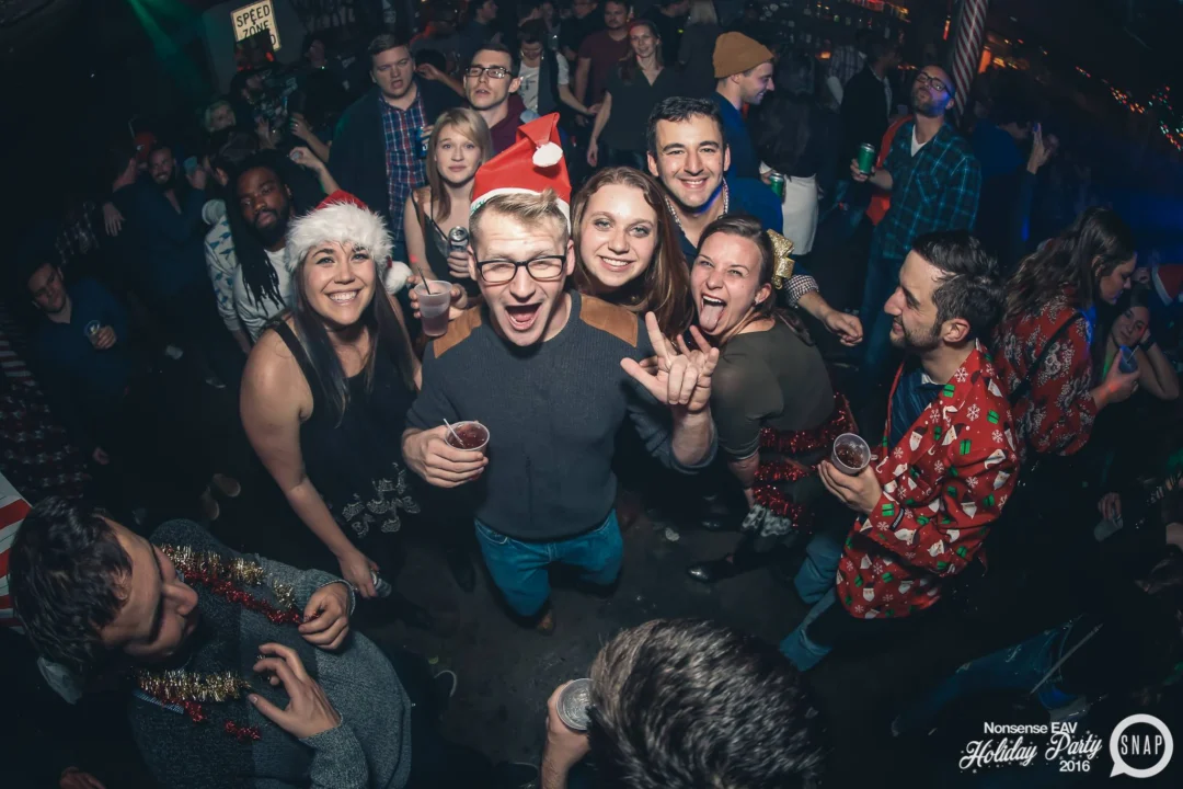 Nonsense EAV 2016 Holiday Party! Kimber! Fuller! Santa! The Basement was festive AF! Tag your friends! Photography by Oh Snap Kid