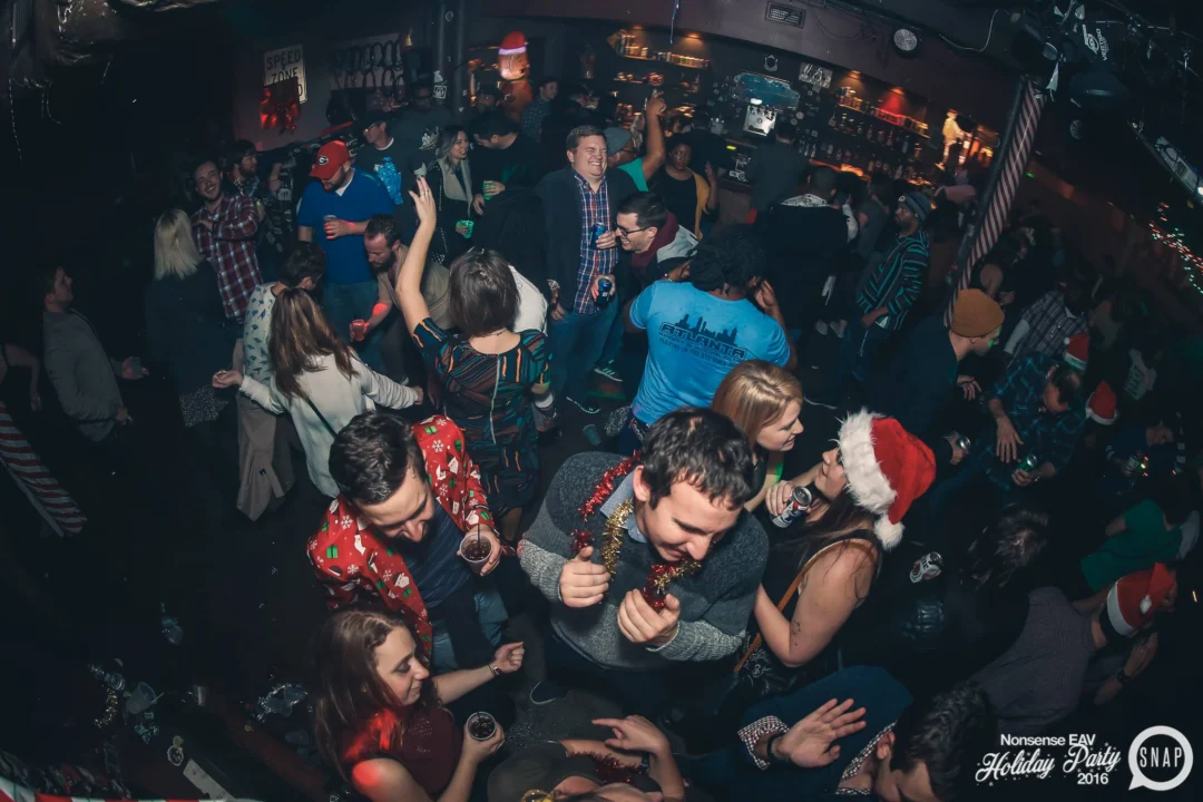 Nonsense EAV 2016 Holiday Party! Kimber! Fuller! Santa! The Basement was festive AF! Tag your friends! Photography by Oh Snap Kid