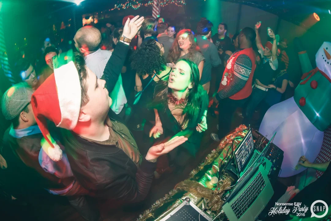 Nonsense EAV 2016 Holiday Party! Kimber! Fuller! Santa! The Basement was festive AF! Tag your friends! Photography by Oh Snap Kid
