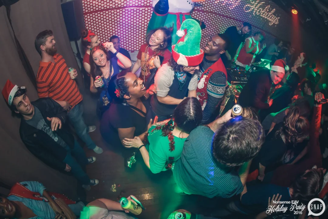Nonsense EAV 2016 Holiday Party! Kimber! Fuller! Santa! The Basement was festive AF! Tag your friends! Photography by Oh Snap Kid