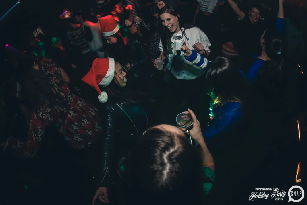Nonsense EAV 2016 Holiday Party! Kimber! Fuller! Santa! The Basement was festive AF! Tag your friends! Photography by Oh Snap Kid