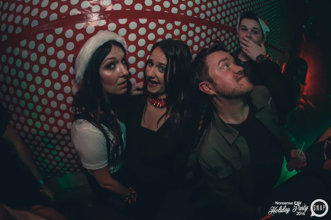 Nonsense EAV 2016 Holiday Party! Kimber! Fuller! Santa! The Basement was festive AF! Tag your friends! Photography by Oh Snap Kid