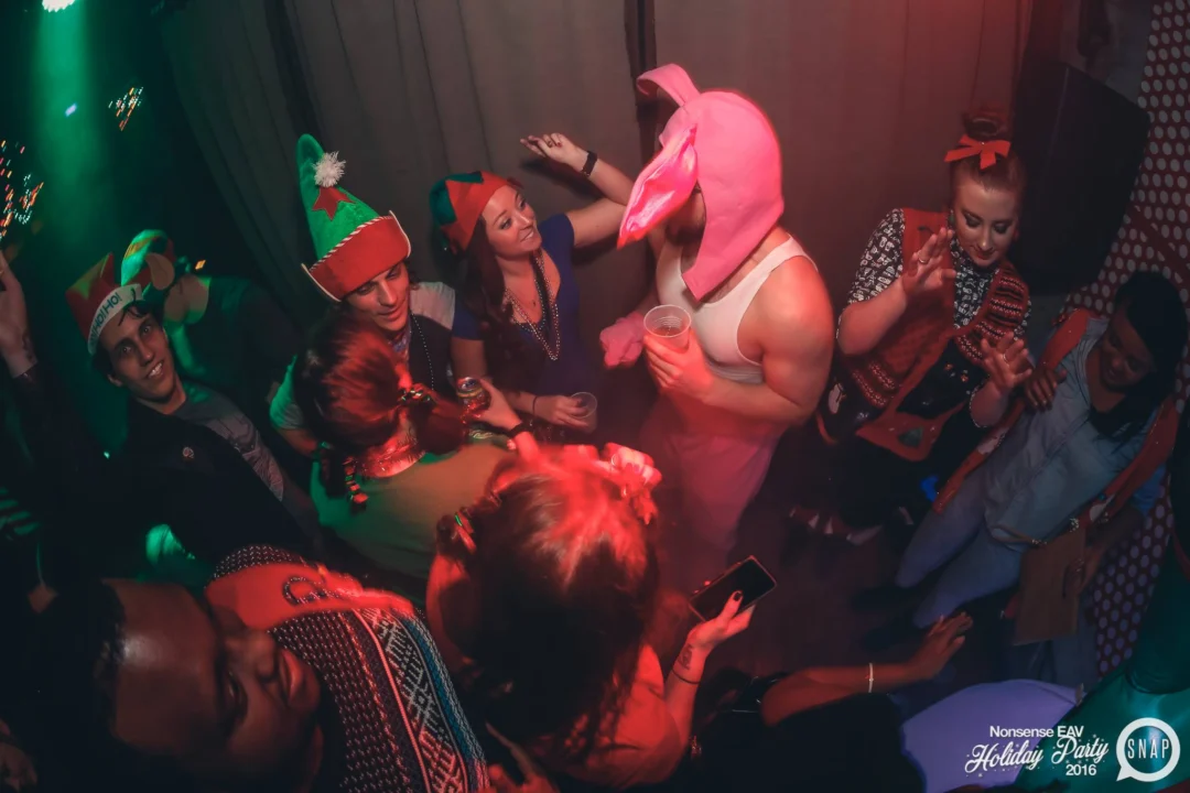 Nonsense EAV 2016 Holiday Party! Kimber! Fuller! Santa! The Basement was festive AF! Tag your friends! Photography by Oh Snap Kid