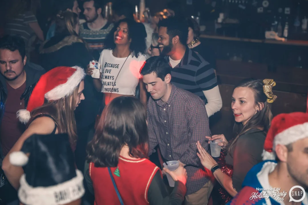 Nonsense EAV 2016 Holiday Party! Kimber! Fuller! Santa! The Basement was festive AF! Tag your friends! Photography by Oh Snap Kid