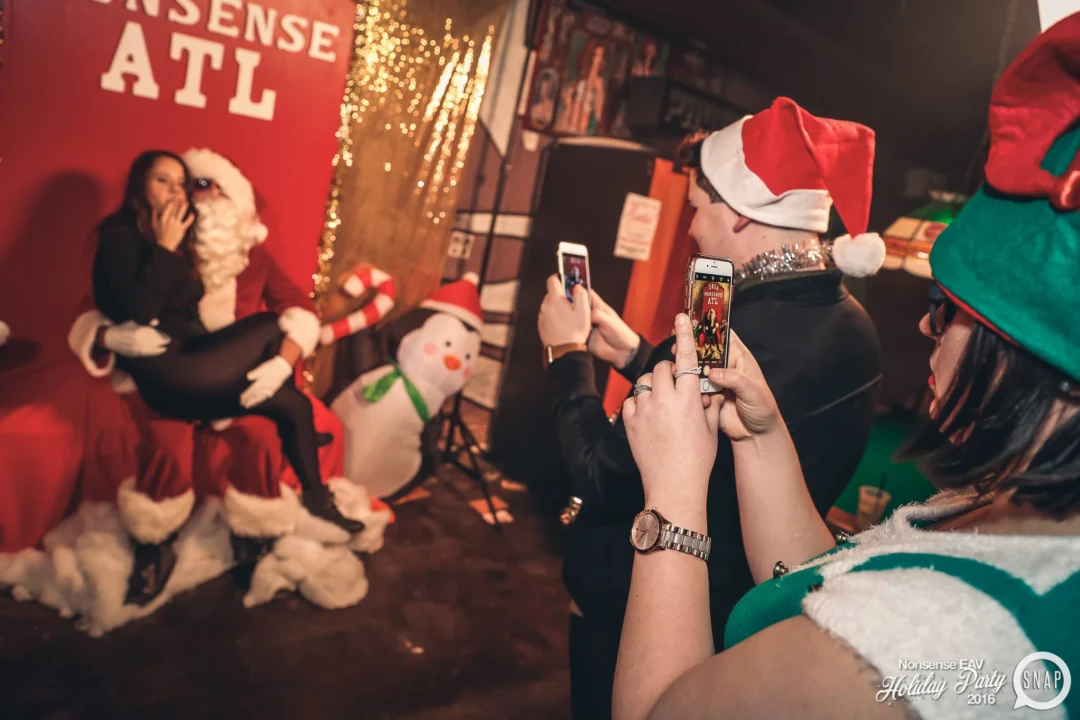 Nonsense EAV 2016 Holiday Party! Kimber! Fuller! Santa! The Basement was festive AF! Tag your friends! Photography by Oh Snap Kid