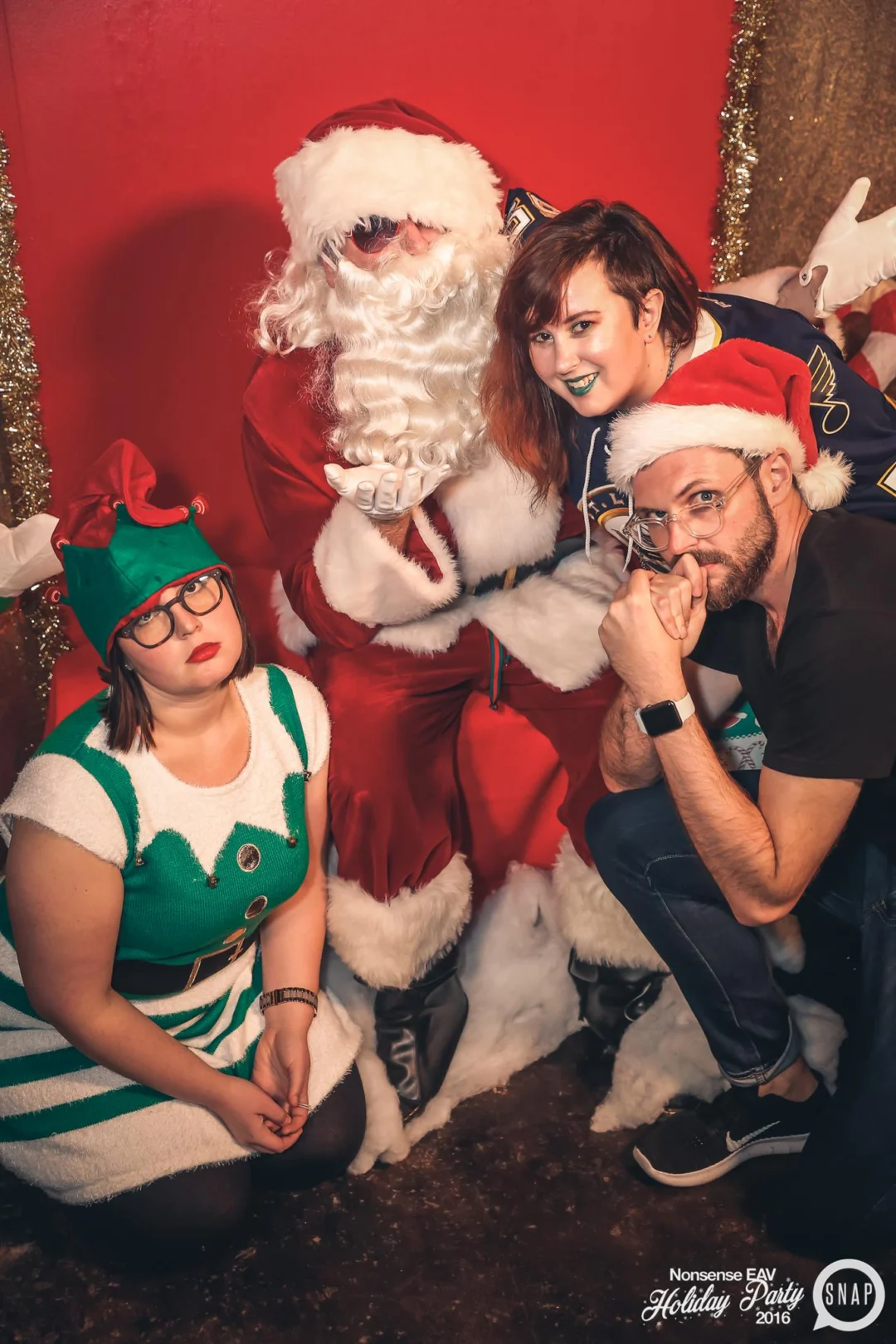 Nonsense EAV 2016 Holiday Party! Kimber! Fuller! Santa! The Basement was festive AF! Tag your friends! Photography by Oh Snap Kid