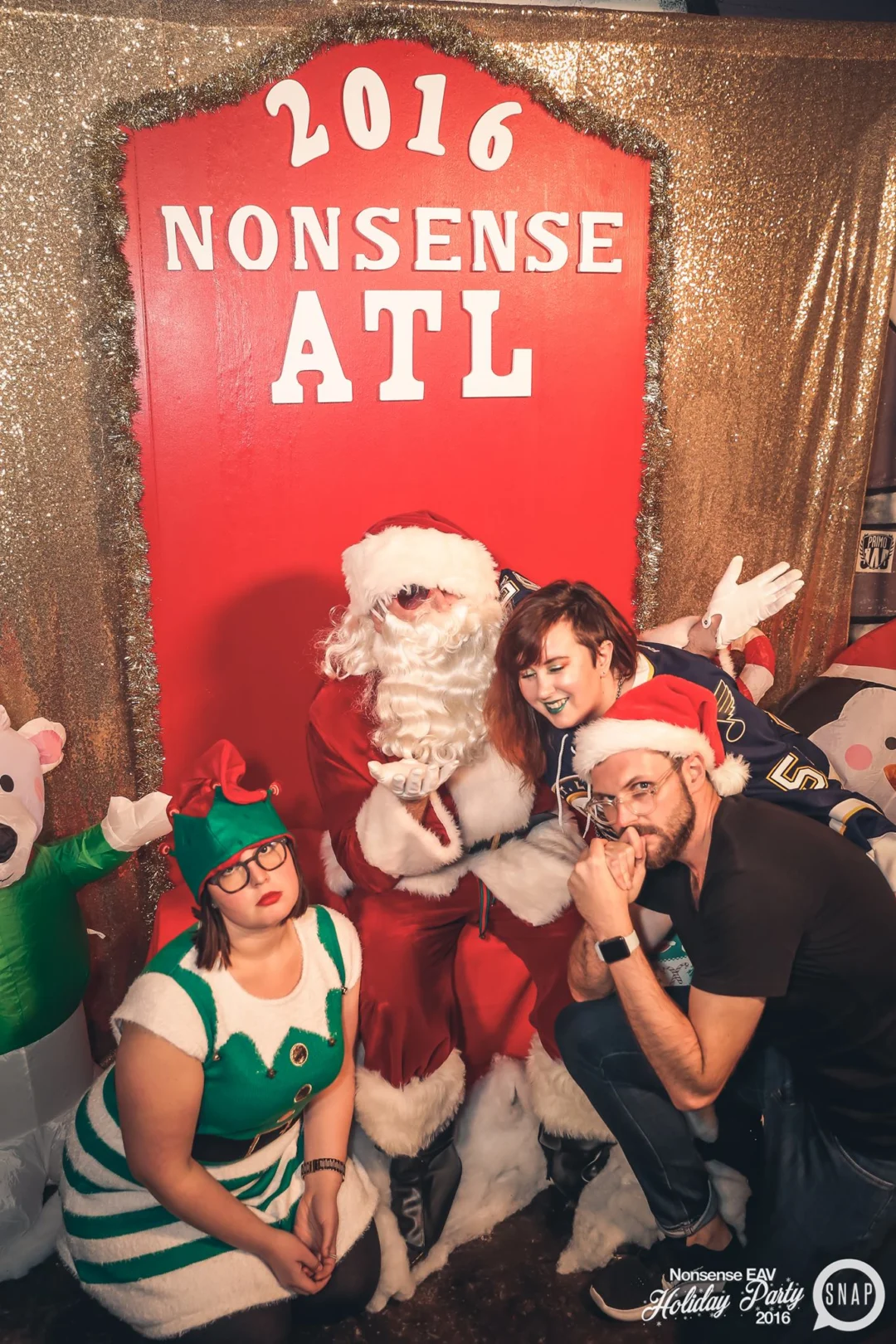 Nonsense EAV 2016 Holiday Party! Kimber! Fuller! Santa! The Basement was festive AF! Tag your friends! Photography by Oh Snap Kid