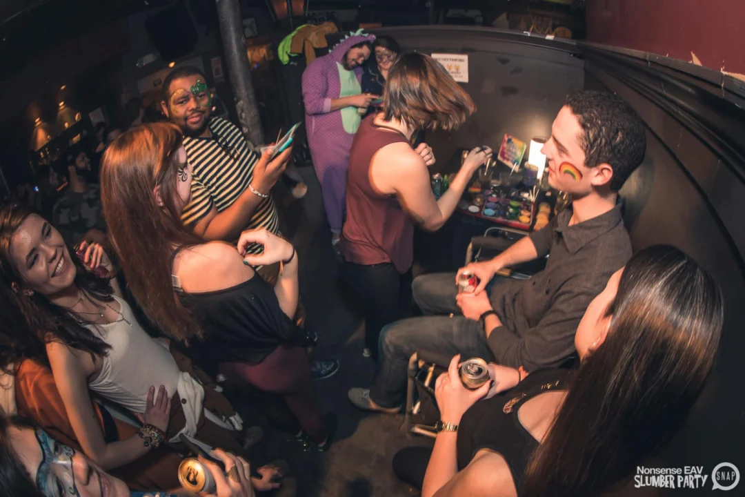 Nonsense EAV Slumber Party - 2/17/17.Pajamas! Onesies! Dancing! Atlanta's nicest people! Dance Bunny! The DJ was Kimber! 3rd Fridays at the Basement in East Atlanta!Photo by Oh Snap! Tag your friends!
