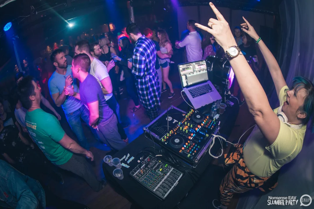 Nonsense EAV Slumber Party - 2/17/17.Pajamas! Onesies! Dancing! Atlanta's nicest people! Dance Bunny! The DJ was Kimber! 3rd Fridays at the Basement in East Atlanta!Photo by Oh Snap! Tag your friends!