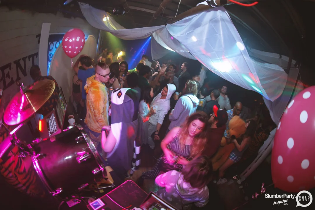 Nonsense EAV: SlumberPartyAtlanta put its jammies on and got ridiculous with us! Tag yourselves! 3rd Friday of every month. A new theme every month. "Atlanta's most ridiculous dance party" #nonsenseatlPhoto by Oh Snap Kid.
