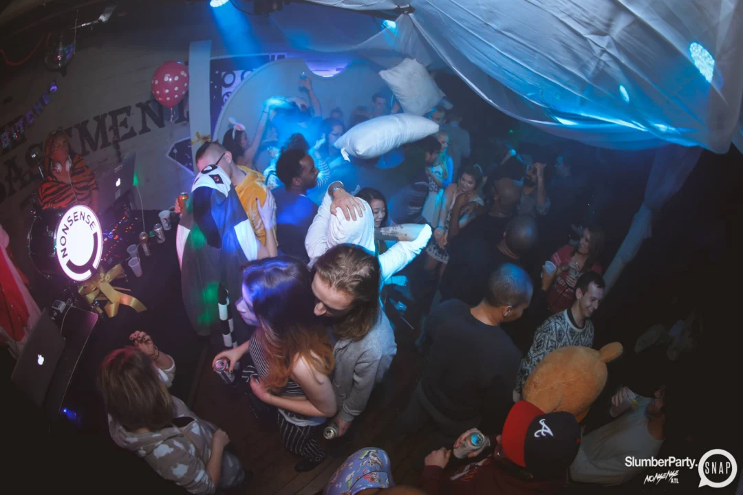 Nonsense EAV: SlumberPartyAtlanta put its jammies on and got ridiculous with us! Tag yourselves! 3rd Friday of every month. A new theme every month. "Atlanta's most ridiculous dance party" #nonsenseatlPhoto by Oh Snap Kid.