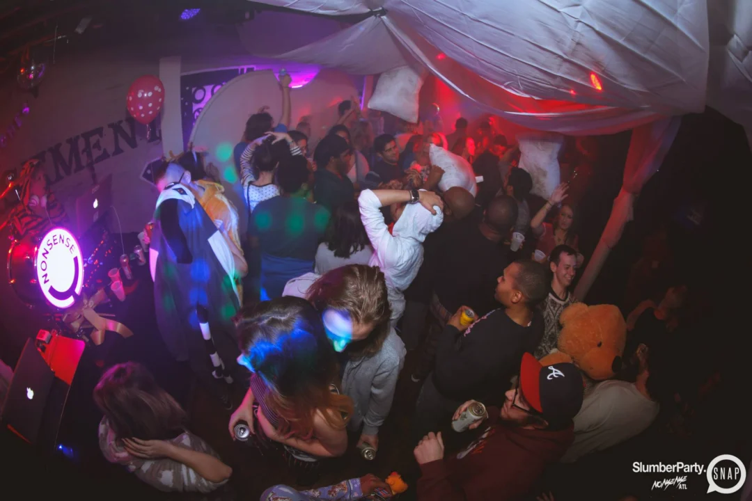 Nonsense EAV: SlumberPartyAtlanta put its jammies on and got ridiculous with us! Tag yourselves! 3rd Friday of every month. A new theme every month. "Atlanta's most ridiculous dance party" #nonsenseatlPhoto by Oh Snap Kid.