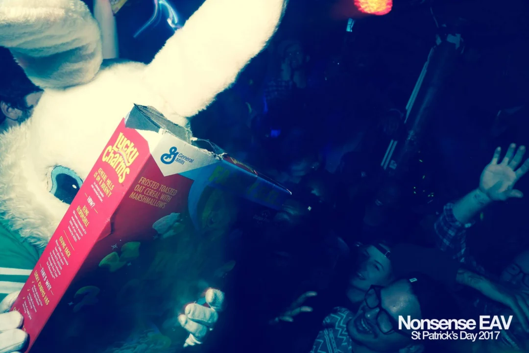 Nonsense EAV - St Pats 2017! It was so green! There was a giant rainbow and pot of gold! There was Dance Bunny sharing Lucky Charms! Crowd surfing leprechaun! Kimber was the DJ! 3rd Friday of Every Month at The Basement in East Atlanta.