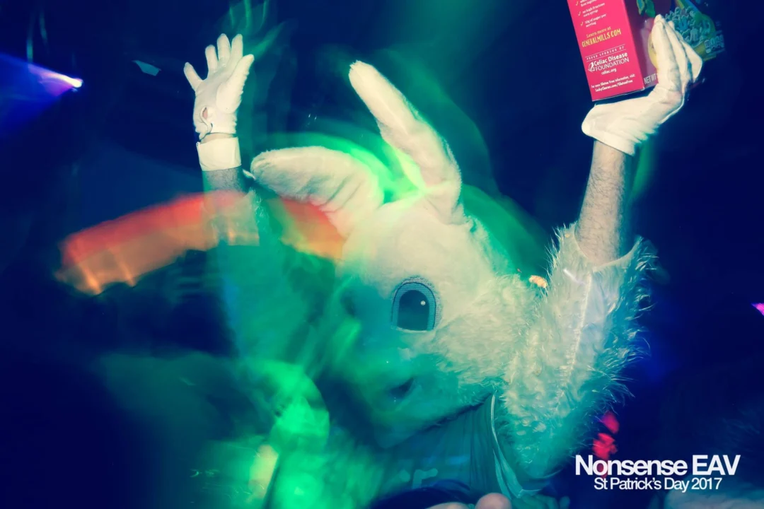 Nonsense EAV - St Pats 2017! It was so green! There was a giant rainbow and pot of gold! There was Dance Bunny sharing Lucky Charms! Crowd surfing leprechaun! Kimber was the DJ! 3rd Friday of Every Month at The Basement in East Atlanta.