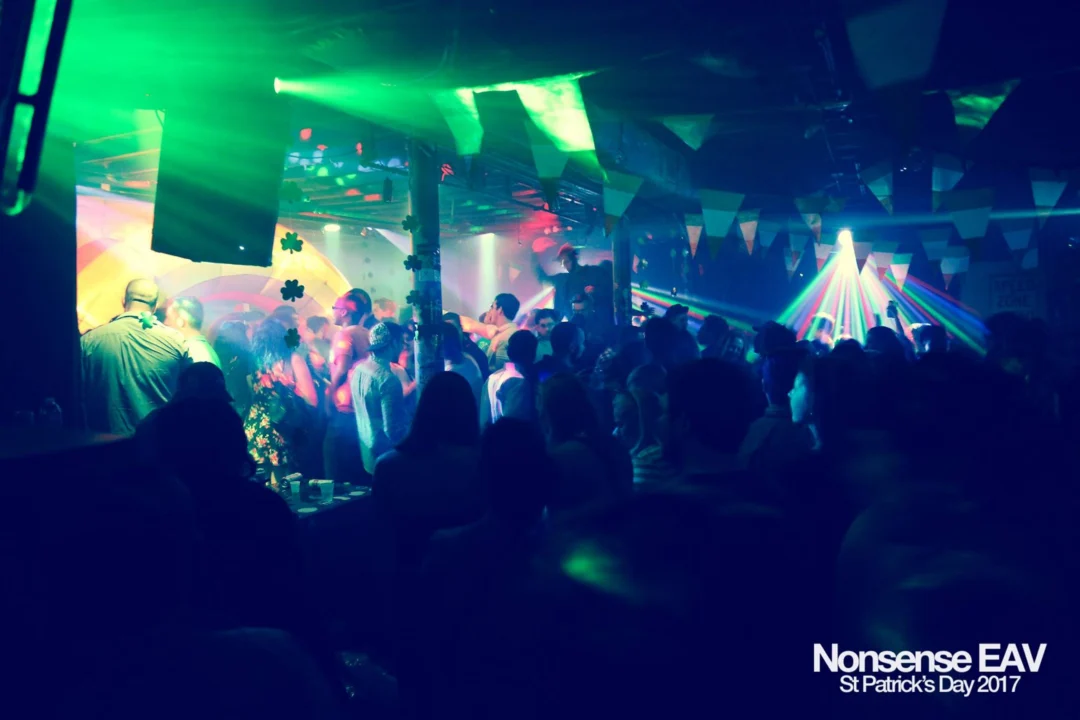 Nonsense EAV - St Pats 2017! It was so green! There was a giant rainbow and pot of gold! There was Dance Bunny sharing Lucky Charms! Crowd surfing leprechaun! Kimber was the DJ! 3rd Friday of Every Month at The Basement in East Atlanta.