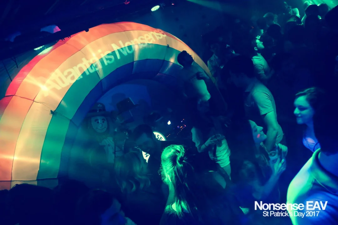 Nonsense EAV - St Pats 2017! It was so green! There was a giant rainbow and pot of gold! There was Dance Bunny sharing Lucky Charms! Crowd surfing leprechaun! Kimber was the DJ! 3rd Friday of Every Month at The Basement in East Atlanta.