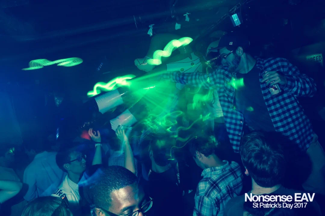 Nonsense EAV - St Pats 2017! It was so green! There was a giant rainbow and pot of gold! There was Dance Bunny sharing Lucky Charms! Crowd surfing leprechaun! Kimber was the DJ! 3rd Friday of Every Month at The Basement in East Atlanta.