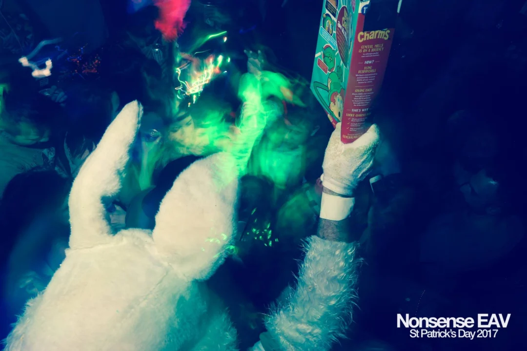 Nonsense EAV - St Pats 2017! It was so green! There was a giant rainbow and pot of gold! There was Dance Bunny sharing Lucky Charms! Crowd surfing leprechaun! Kimber was the DJ! 3rd Friday of Every Month at The Basement in East Atlanta.
