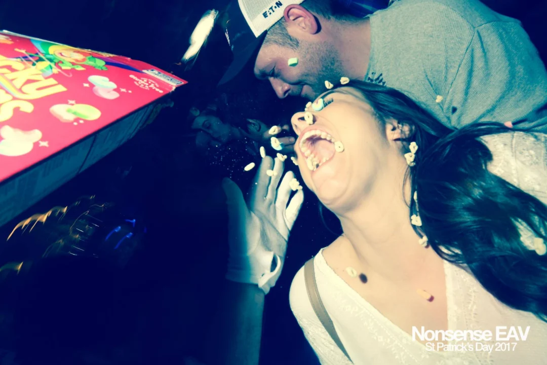 Nonsense EAV - St Pats 2017! It was so green! There was a giant rainbow and pot of gold! There was Dance Bunny sharing Lucky Charms! Crowd surfing leprechaun! Kimber was the DJ! 3rd Friday of Every Month at The Basement in East Atlanta.