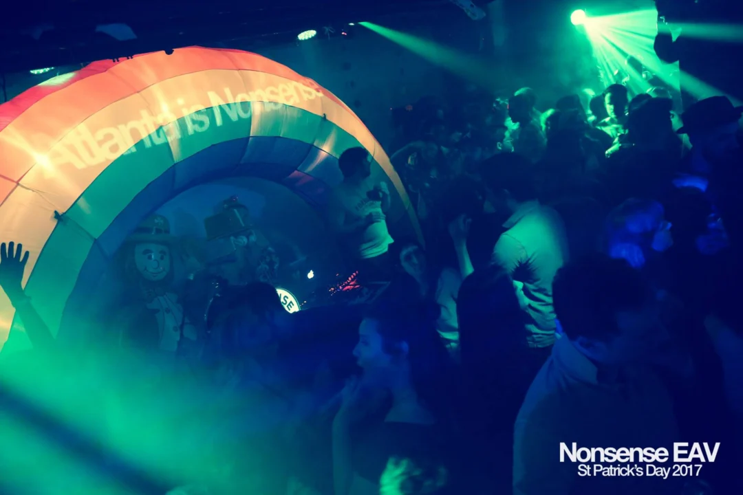 Nonsense EAV - St Pats 2017! It was so green! There was a giant rainbow and pot of gold! There was Dance Bunny sharing Lucky Charms! Crowd surfing leprechaun! Kimber was the DJ! 3rd Friday of Every Month at The Basement in East Atlanta.