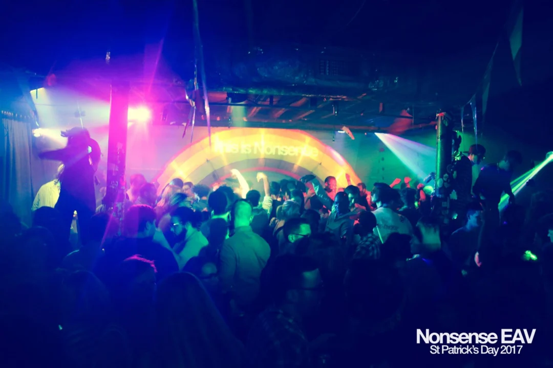 Nonsense EAV - St Pats 2017! It was so green! There was a giant rainbow and pot of gold! There was Dance Bunny sharing Lucky Charms! Crowd surfing leprechaun! Kimber was the DJ! 3rd Friday of Every Month at The Basement in East Atlanta.