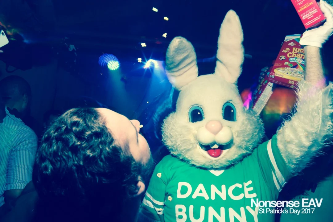 Nonsense EAV - St Pats 2017! It was so green! There was a giant rainbow and pot of gold! There was Dance Bunny sharing Lucky Charms! Crowd surfing leprechaun! Kimber was the DJ! 3rd Friday of Every Month at The Basement in East Atlanta.