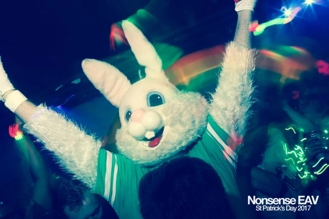 Nonsense EAV - St Pats 2017! It was so green! There was a giant rainbow and pot of gold! There was Dance Bunny sharing Lucky Charms! Crowd surfing leprechaun! Kimber was the DJ! 3rd Friday of Every Month at The Basement in East Atlanta.