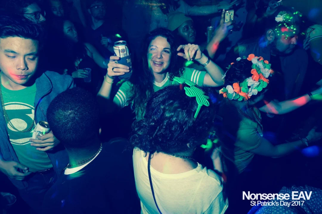 Nonsense EAV - St Pats 2017! It was so green! There was a giant rainbow and pot of gold! There was Dance Bunny sharing Lucky Charms! Crowd surfing leprechaun! Kimber was the DJ! 3rd Friday of Every Month at The Basement in East Atlanta.