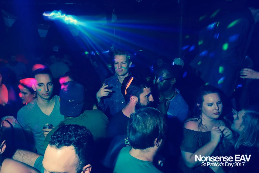 Nonsense EAV - St Pats 2017! It was so green! There was a giant rainbow and pot of gold! There was Dance Bunny sharing Lucky Charms! Crowd surfing leprechaun! Kimber was the DJ! 3rd Friday of Every Month at The Basement in East Atlanta.