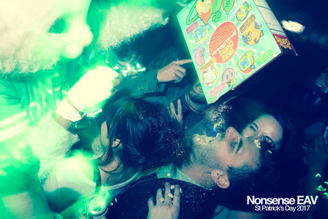 Nonsense EAV - St Pats 2017! It was so green! There was a giant rainbow and pot of gold! There was Dance Bunny sharing Lucky Charms! Crowd surfing leprechaun! Kimber was the DJ! 3rd Friday of Every Month at The Basement in East Atlanta.