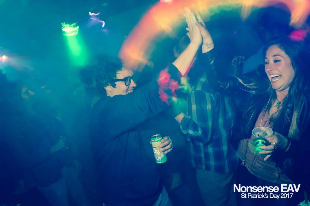 Nonsense EAV - St Pats 2017! It was so green! There was a giant rainbow and pot of gold! There was Dance Bunny sharing Lucky Charms! Crowd surfing leprechaun! Kimber was the DJ! 3rd Friday of Every Month at The Basement in East Atlanta.