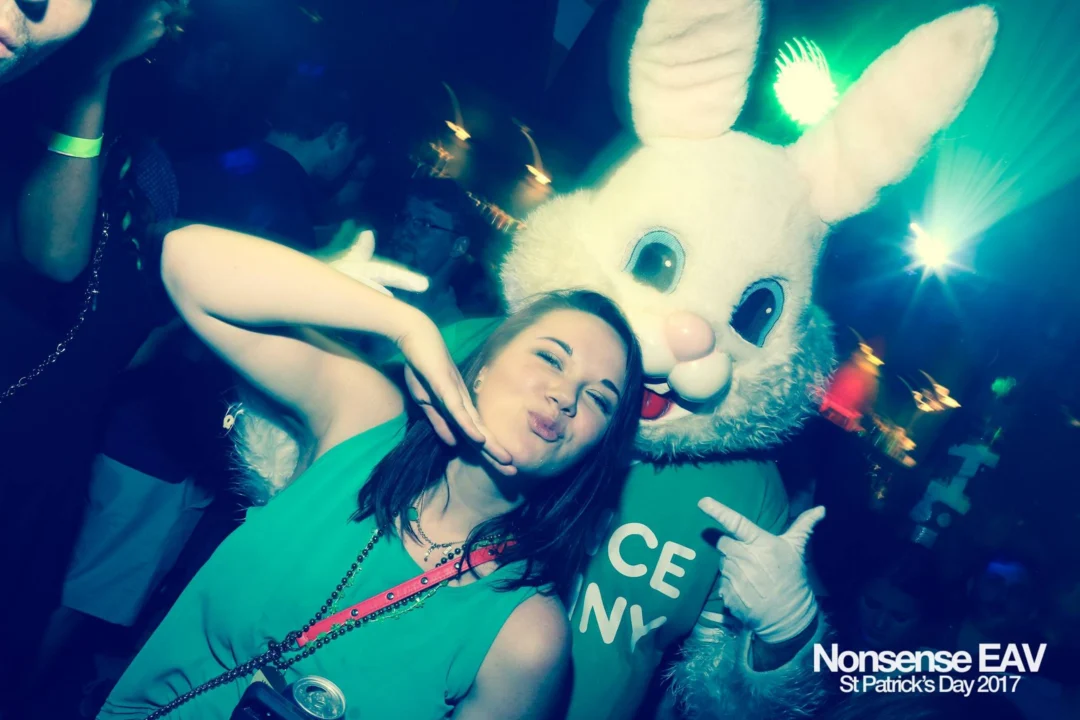 Nonsense EAV - St Pats 2017! It was so green! There was a giant rainbow and pot of gold! There was Dance Bunny sharing Lucky Charms! Crowd surfing leprechaun! Kimber was the DJ! 3rd Friday of Every Month at The Basement in East Atlanta.