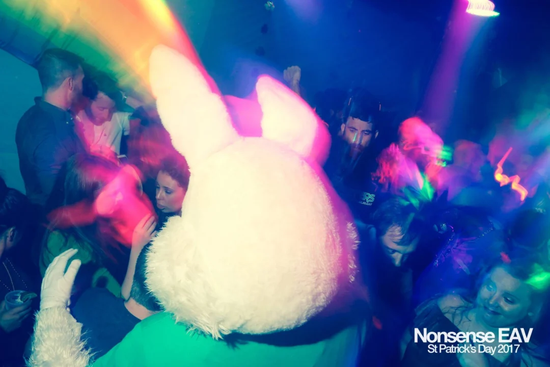 Nonsense EAV - St Pats 2017! It was so green! There was a giant rainbow and pot of gold! There was Dance Bunny sharing Lucky Charms! Crowd surfing leprechaun! Kimber was the DJ! 3rd Friday of Every Month at The Basement in East Atlanta.
