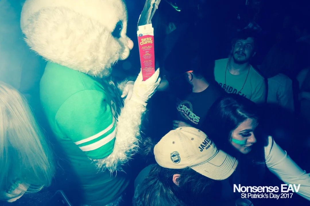 Nonsense EAV - St Pats 2017! It was so green! There was a giant rainbow and pot of gold! There was Dance Bunny sharing Lucky Charms! Crowd surfing leprechaun! Kimber was the DJ! 3rd Friday of Every Month at The Basement in East Atlanta.