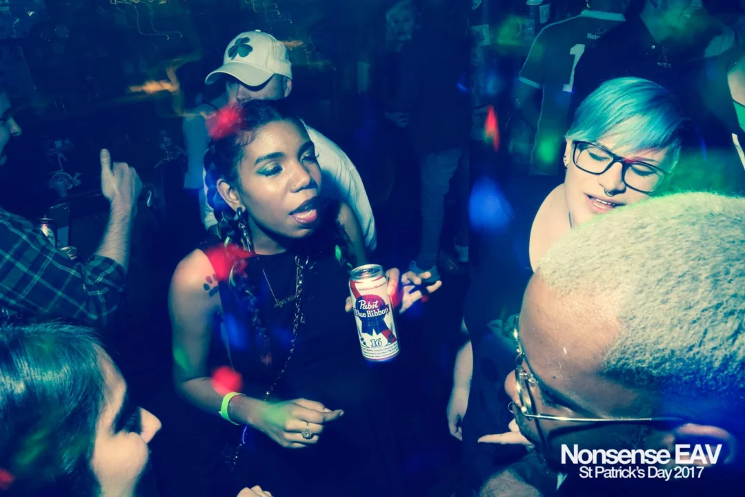 Nonsense EAV - St Pats 2017! It was so green! There was a giant rainbow and pot of gold! There was Dance Bunny sharing Lucky Charms! Crowd surfing leprechaun! Kimber was the DJ! 3rd Friday of Every Month at The Basement in East Atlanta.