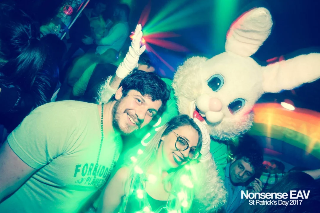 Nonsense EAV - St Pats 2017! It was so green! There was a giant rainbow and pot of gold! There was Dance Bunny sharing Lucky Charms! Crowd surfing leprechaun! Kimber was the DJ! 3rd Friday of Every Month at The Basement in East Atlanta.