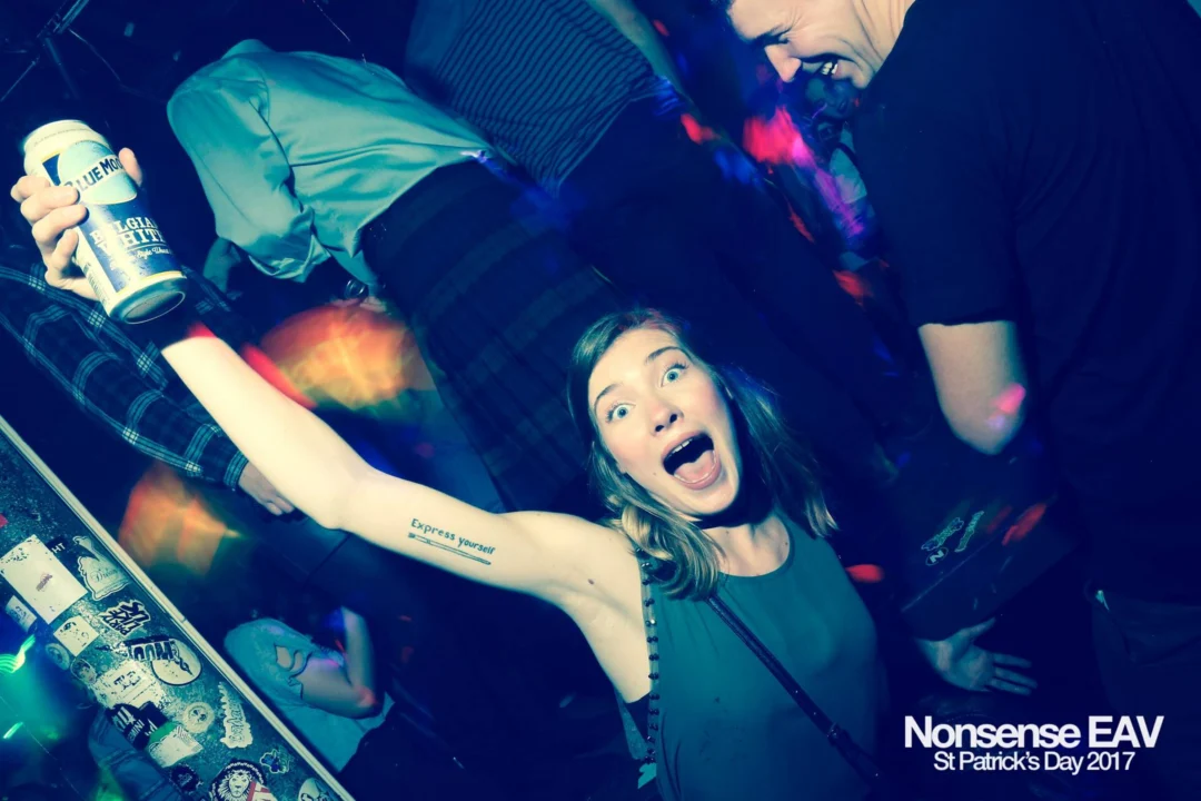Nonsense EAV - St Pats 2017! It was so green! There was a giant rainbow and pot of gold! There was Dance Bunny sharing Lucky Charms! Crowd surfing leprechaun! Kimber was the DJ! 3rd Friday of Every Month at The Basement in East Atlanta.