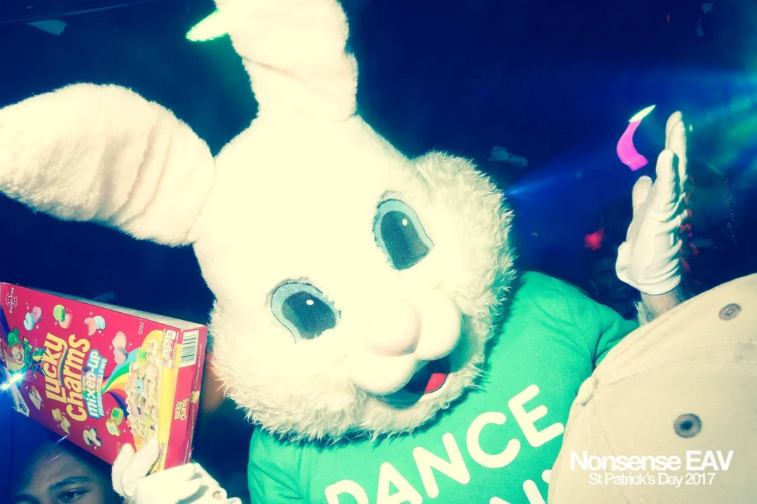 Nonsense EAV - St Pats 2017! It was so green! There was a giant rainbow and pot of gold! There was Dance Bunny sharing Lucky Charms! Crowd surfing leprechaun! Kimber was the DJ! 3rd Friday of Every Month at The Basement in East Atlanta.
