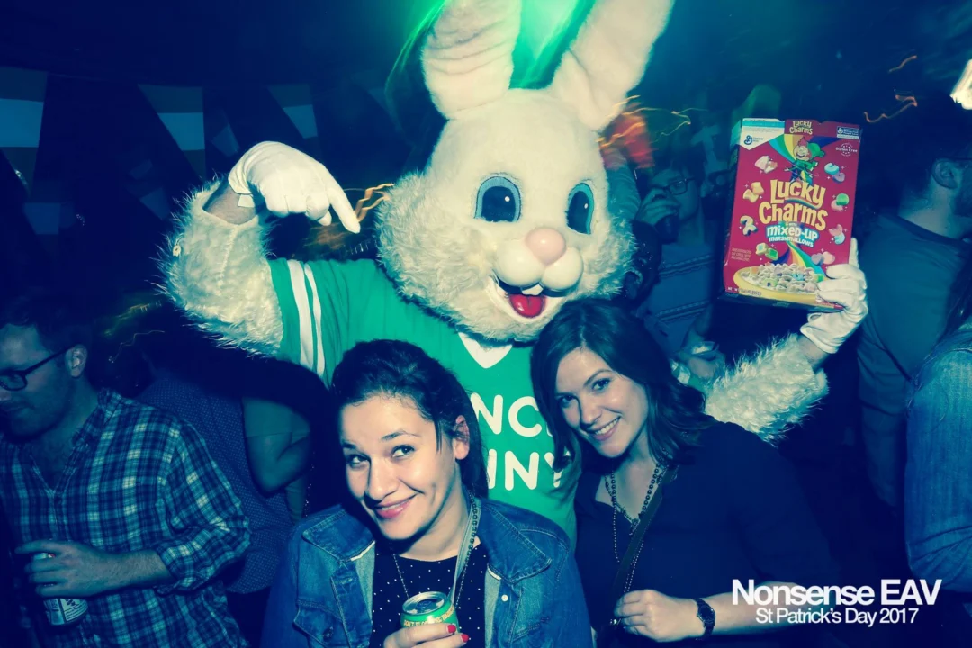 Nonsense EAV - St Pats 2017! It was so green! There was a giant rainbow and pot of gold! There was Dance Bunny sharing Lucky Charms! Crowd surfing leprechaun! Kimber was the DJ! 3rd Friday of Every Month at The Basement in East Atlanta.