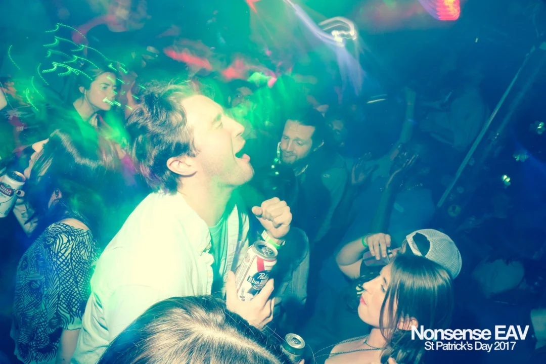 Nonsense EAV - St Pats 2017! It was so green! There was a giant rainbow and pot of gold! There was Dance Bunny sharing Lucky Charms! Crowd surfing leprechaun! Kimber was the DJ! 3rd Friday of Every Month at The Basement in East Atlanta.