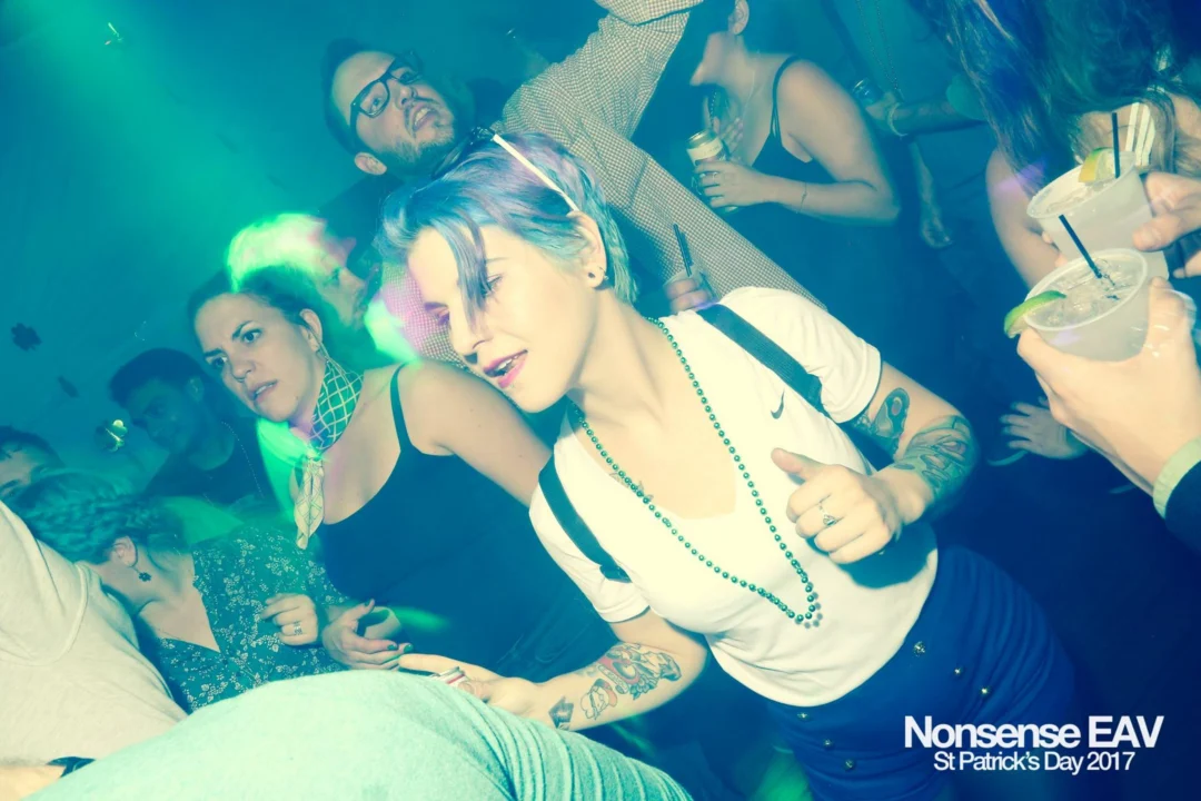 Nonsense EAV - St Pats 2017! It was so green! There was a giant rainbow and pot of gold! There was Dance Bunny sharing Lucky Charms! Crowd surfing leprechaun! Kimber was the DJ! 3rd Friday of Every Month at The Basement in East Atlanta.