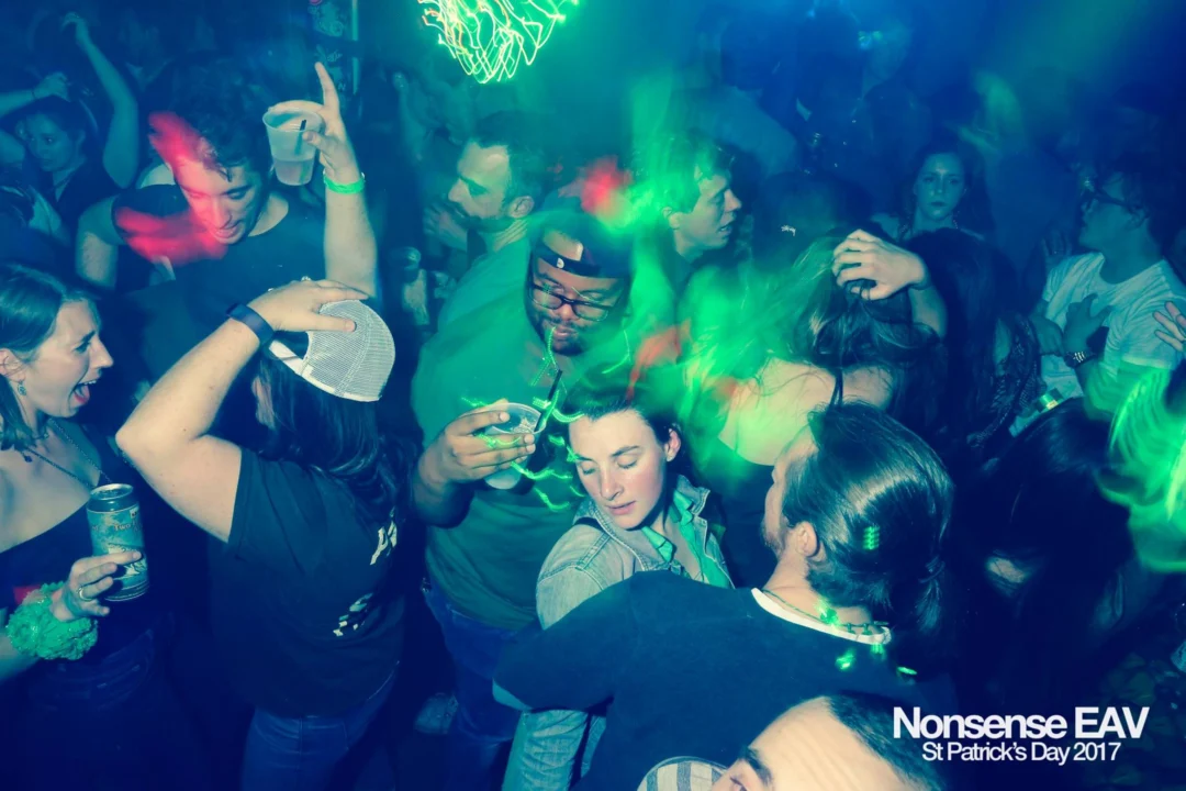 Nonsense EAV - St Pats 2017! It was so green! There was a giant rainbow and pot of gold! There was Dance Bunny sharing Lucky Charms! Crowd surfing leprechaun! Kimber was the DJ! 3rd Friday of Every Month at The Basement in East Atlanta.