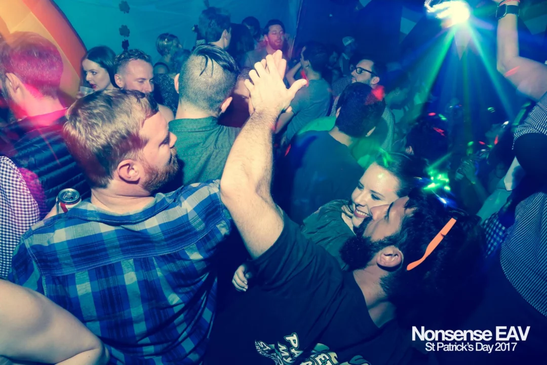 Nonsense EAV - St Pats 2017! It was so green! There was a giant rainbow and pot of gold! There was Dance Bunny sharing Lucky Charms! Crowd surfing leprechaun! Kimber was the DJ! 3rd Friday of Every Month at The Basement in East Atlanta.
