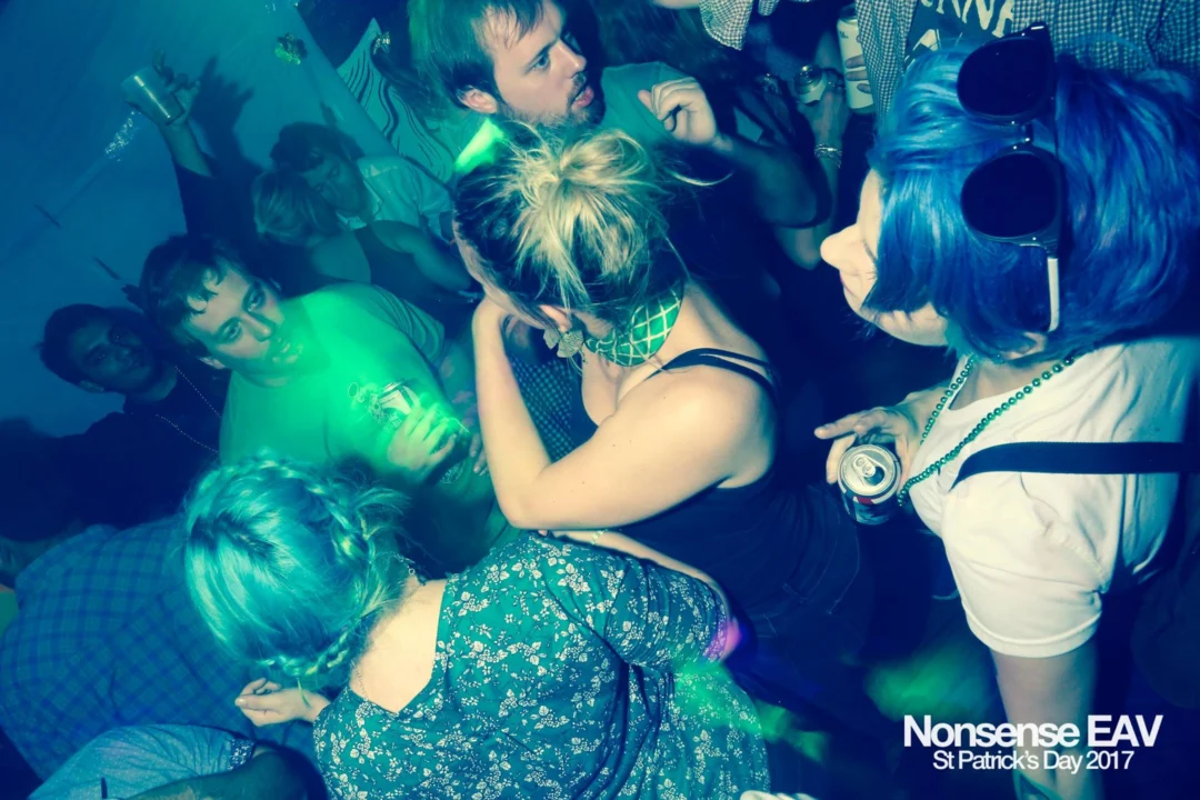 Nonsense EAV - St Pats 2017! It was so green! There was a giant rainbow and pot of gold! There was Dance Bunny sharing Lucky Charms! Crowd surfing leprechaun! Kimber was the DJ! 3rd Friday of Every Month at The Basement in East Atlanta.