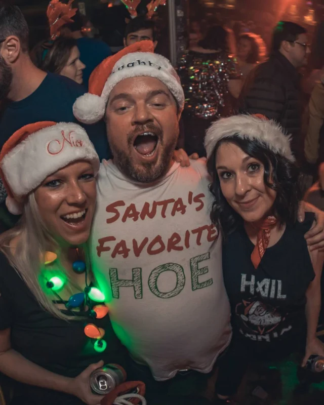 Nonsense Holiday Party 2017! Kimber + Fuller + Santa! It's Altanta's Indie Pop Dance Party! Tag your friends! Photo by Oh Snap/Fabeaux!