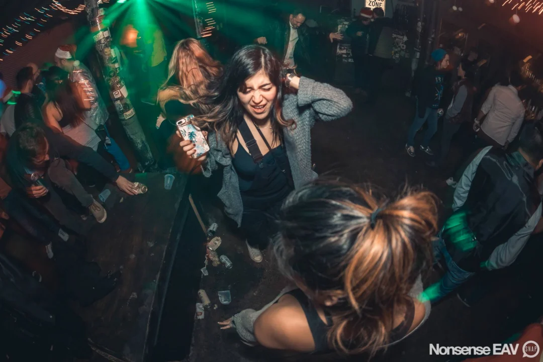 Nonsense Holiday Party 2017! Kimber + Fuller + Santa! It's Altanta's Indie Pop Dance Party! Tag your friends! Photo by Oh Snap/Fabeaux!