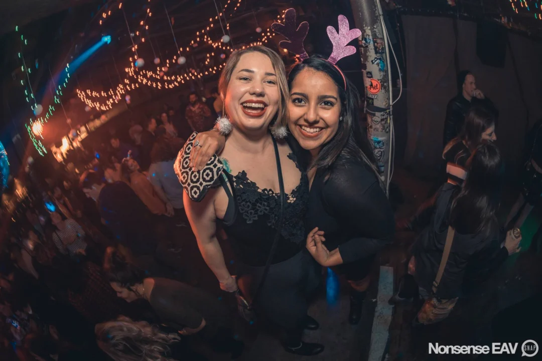 Nonsense Holiday Party 2017! Kimber + Fuller + Santa! It's Altanta's Indie Pop Dance Party! Tag your friends! Photo by Oh Snap/Fabeaux!