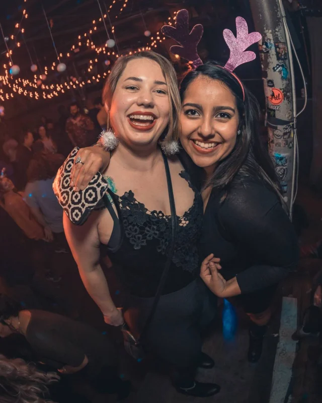 Nonsense Holiday Party 2017! Kimber + Fuller + Santa! It's Altanta's Indie Pop Dance Party! Tag your friends! Photo by Oh Snap/Fabeaux!