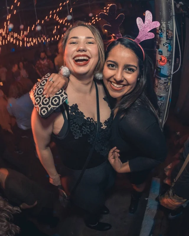 Nonsense Holiday Party 2017! Kimber + Fuller + Santa! It's Altanta's Indie Pop Dance Party! Tag your friends! Photo by Oh Snap/Fabeaux!