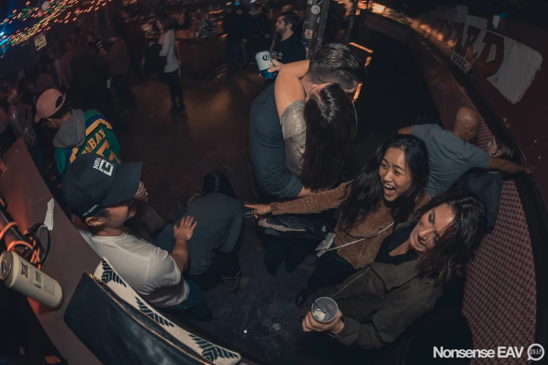 Nonsense Holiday Party 2017! Kimber + Fuller + Santa! It's Altanta's Indie Pop Dance Party! Tag your friends! Photo by Oh Snap/Fabeaux!